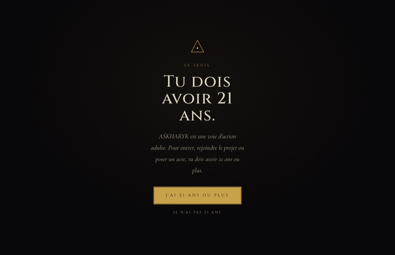 AŠKHARYK - Univers narratif, site narratif réalisé par Kreative Monster