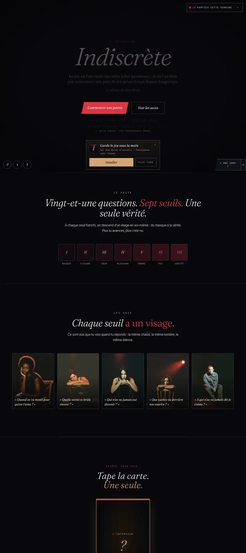 L'INTERVIEW INDISCRÈTE - Jeu, expérience web réalisé par Kreative Monster