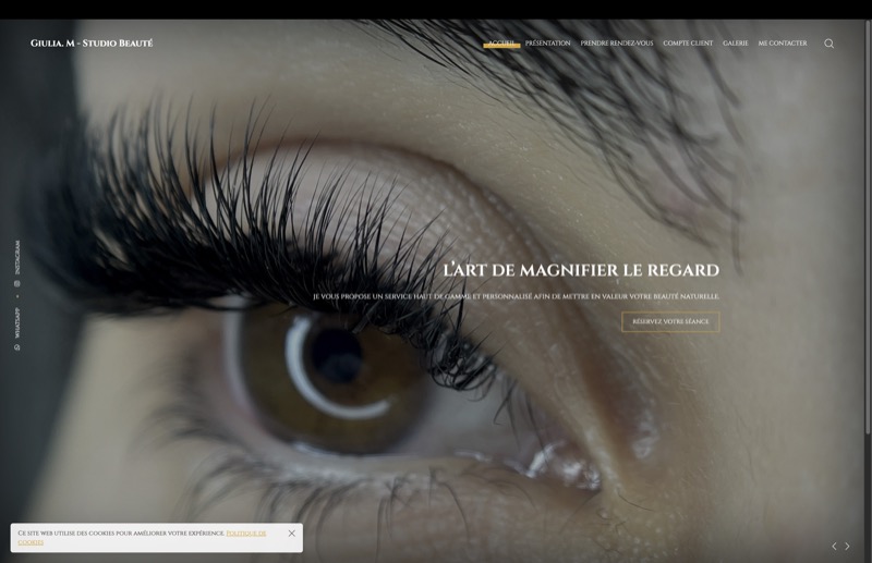Giulia M - Beauté du regard, landing page réalisé par Kreative Monster
