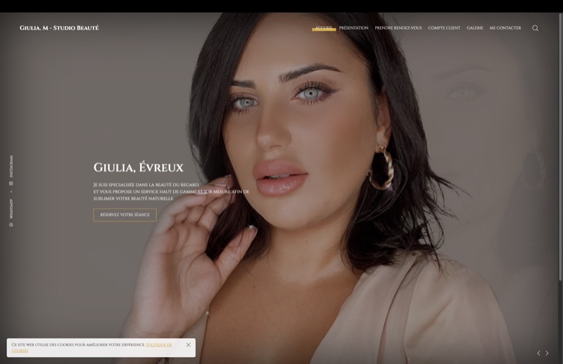 Giulia M - Studio Beauté, site vitrine premium réalisé par Kreative Monster