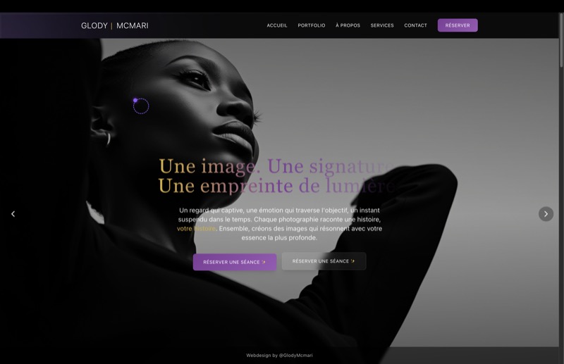 Glody McMari - Photographe, site photographe réalisé par Kreative Monster