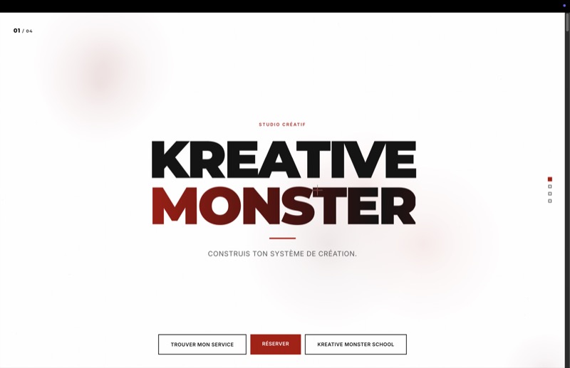 Kreative Monster - Studio, site vitrine créatif réalisé par Kreative Monster