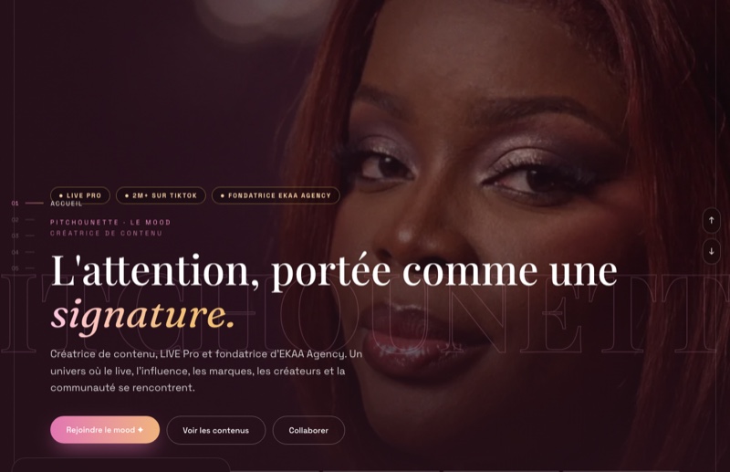 Pitchmood - Univers créateur, site vitrine réalisé par Kreative Monster