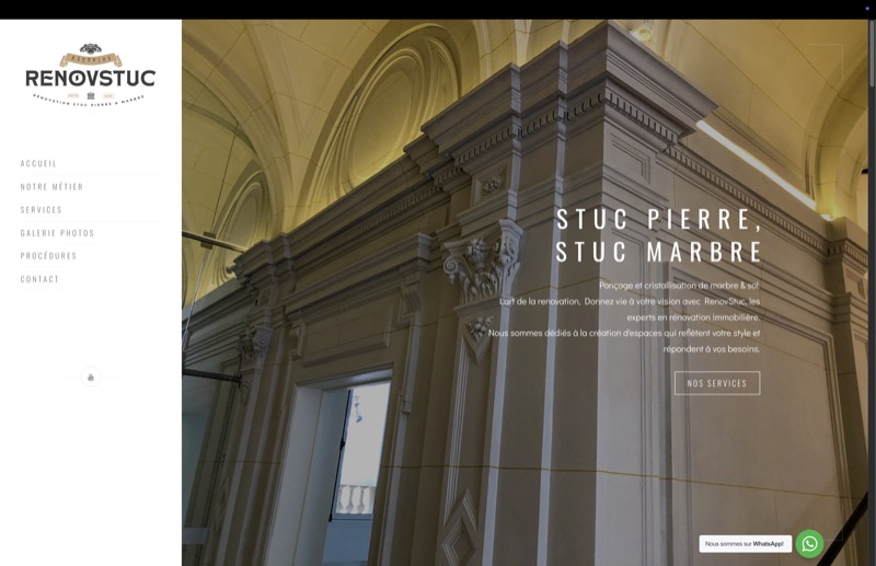 RenovStuc - Stuc & Marbre, site artisan réalisé par Kreative Monster