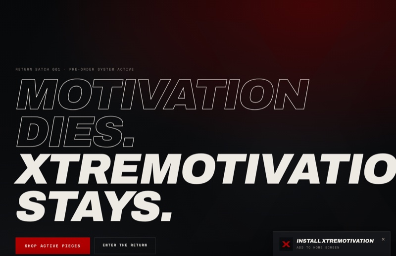 XTREMOTIVATION - Boutique, boutique en ligne réalisé par Kreative Monster